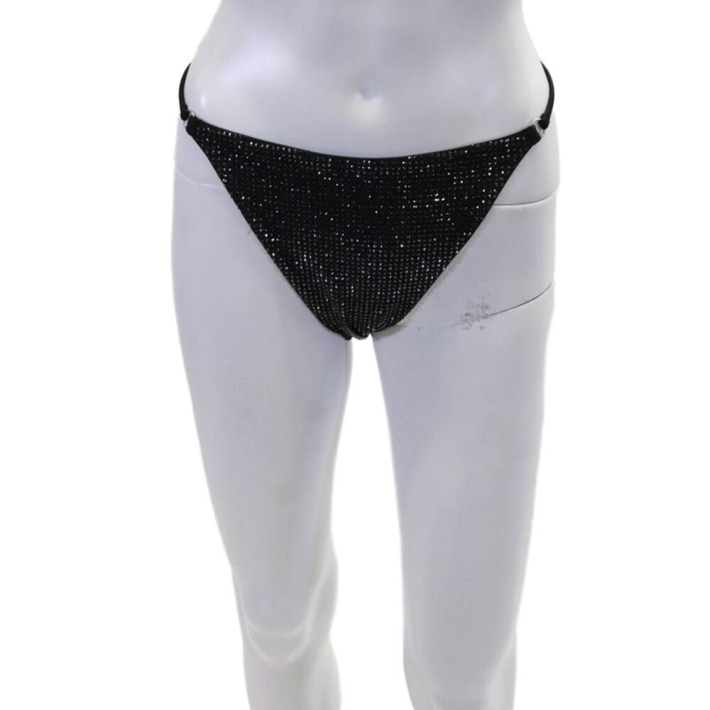 SIMKHAI Womens May Ring Detailed Bikini Bottoms - Black Size L